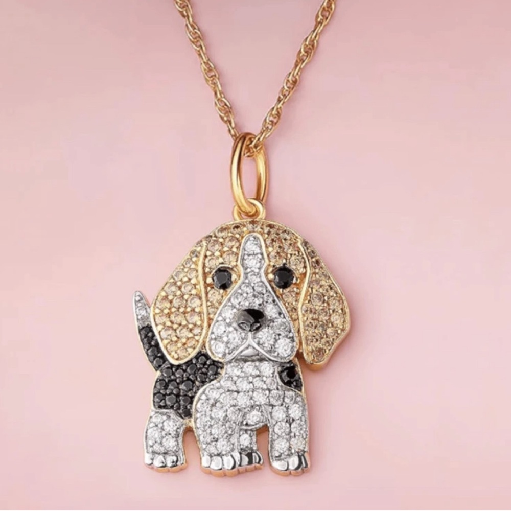Beagle Rhinestone Necklace‎ - Picture 2 of 3